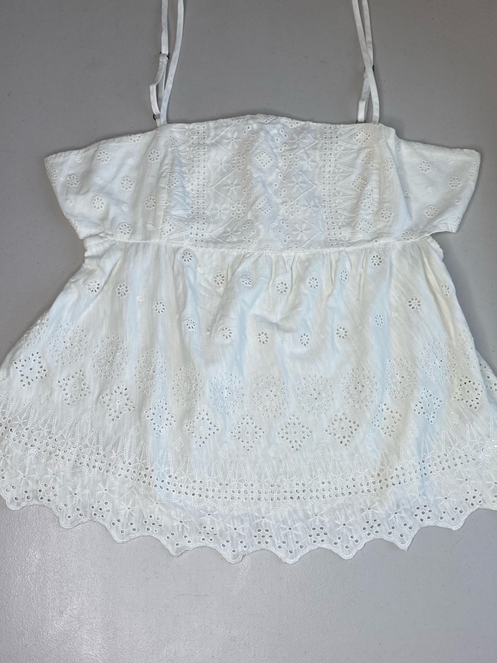 Lucky brand Eyelet cropped top Size S Boho Festival Hippie Summer - Picture 6 of 7